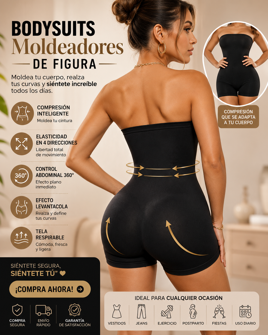 Faja Moldeadora Efecto cintura reloj de arena.